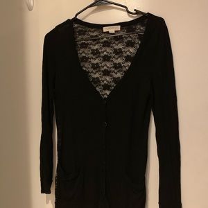 Forever 21 light sheer backed black cardigan
